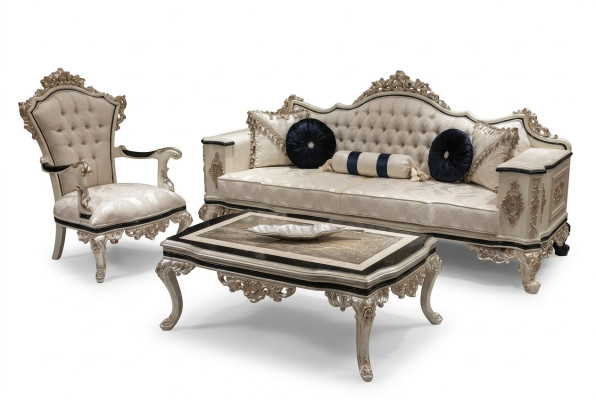 Ensemble de canapé de luxe pour salon 3+1 avec table basse Ensemble de canapé Sofa Couches