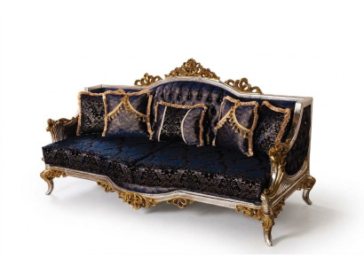 Canapé trois places style baroque en velours avec cadre doré nouveau meubles de canapé