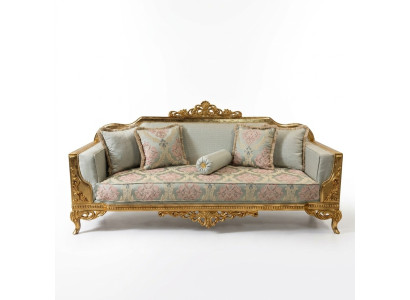 Canapé classique trois places Baroque Beige 3 places Canapé Canapés Meubles Canapés