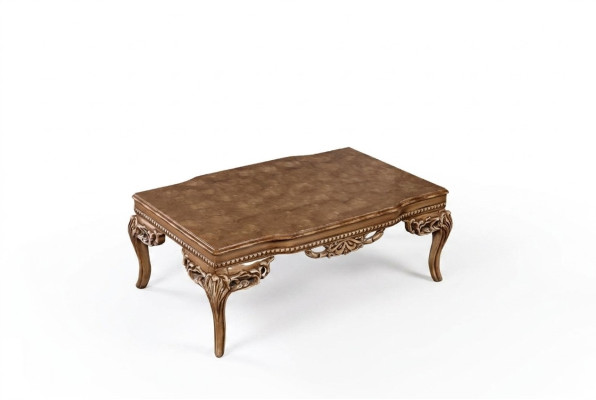 pour le salon Table basse Art Déco en bois de couleur claire avec des pieds sculptés neufs