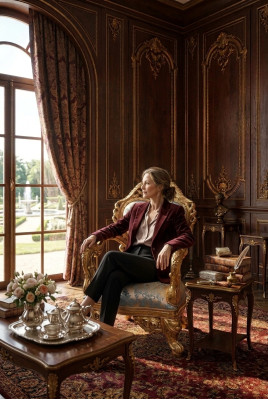 Fauteuil baroque canapé une place Chaise française pieds sculptés