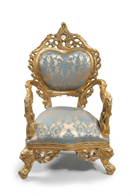 Fauteuil baroque canapé une place Chaise française pieds sculptés