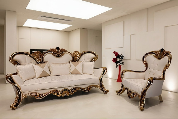 Ensemble de canapés classiques baroques rococo 3+1 places Mobilier complet