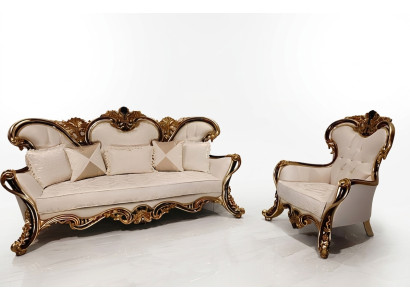 Ensemble de canapés classiques baroques rococo 3+1 places Mobilier complet