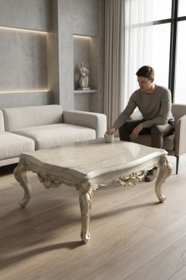 Table basse en marbre Design Tables Table de salon Tables basses Meubles en bois