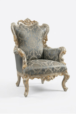 Chaise de trône classique Fauteuil Baroque Fauteuil Chesterfield en velours