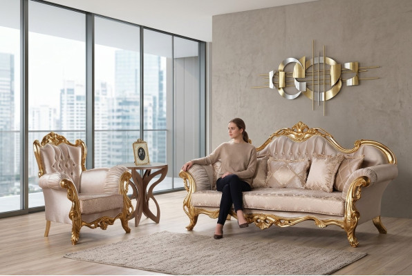 Ensemble de canapé 3+1 siège Canapé Tissu Mobilier Ensemble Suite Siège Classique Meubles