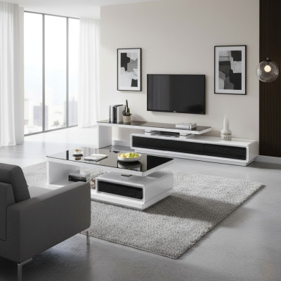 Designer Moderne Sideboard Schwarz und Weiß Kommode TV-Ständer Luxus