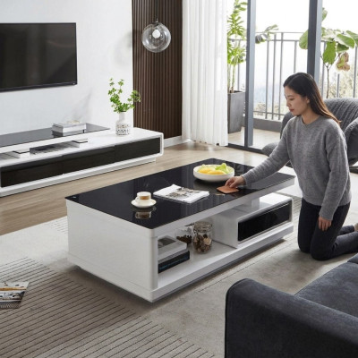 Table basse de luxe en verre design de mobilier moderne