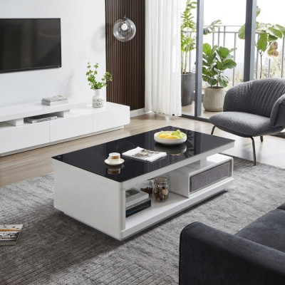 Table basse de luxe en verre design de mobilier moderne