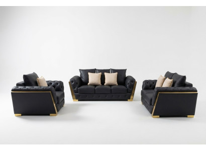 Chesterfield Ensemble canapé 3+2+1 Canapé Mobilier Canapé Canapés Ensemble 3pcs