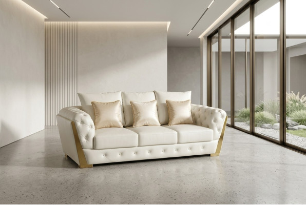 Trois canapés meubles ameublement Chesterfield Medusa Luxury ameublement