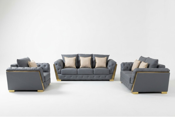 Ensemble de canapé Chesterfield Ensemble de canapé 3+2+1 Canapé en tissu 3 pièces. Meubles