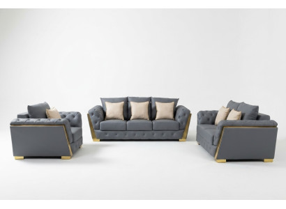 Ensemble de canapé Chesterfield Ensemble de canapé 3+2+1 Canapé en tissu 3 pièces. Meubles