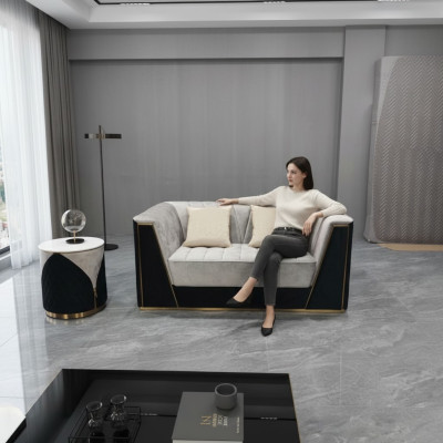 Canapé double luxueux avec rembourrage doux pour le salon