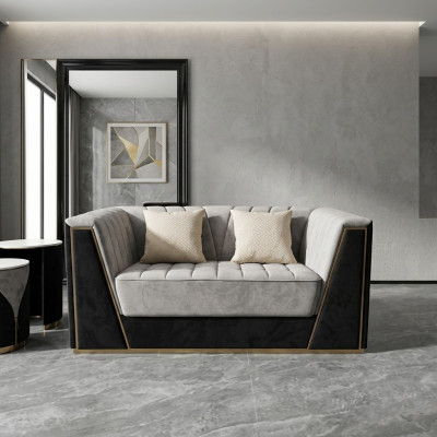 Canapé double luxueux avec rembourrage doux pour le salon
