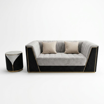 Canapé double luxueux avec rembourrage doux pour le salon