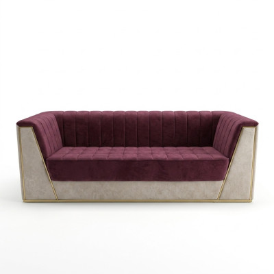 Canapé trois places Medusa Rose Tissu Rembourrage Canapés Moelleux Meubles en Tissu