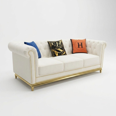 Chesterfield canapé en tissu canapé 3 places Canapés Canapés Rembourrage neuf