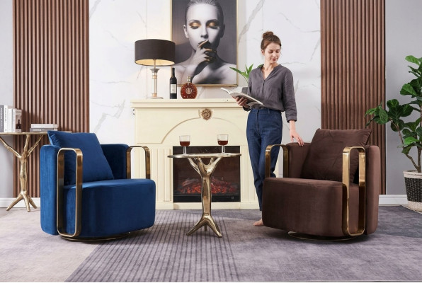 Fauteuil rond en acier inoxydable canapé fauteuil rond mobilier de design pour la salle d'attente