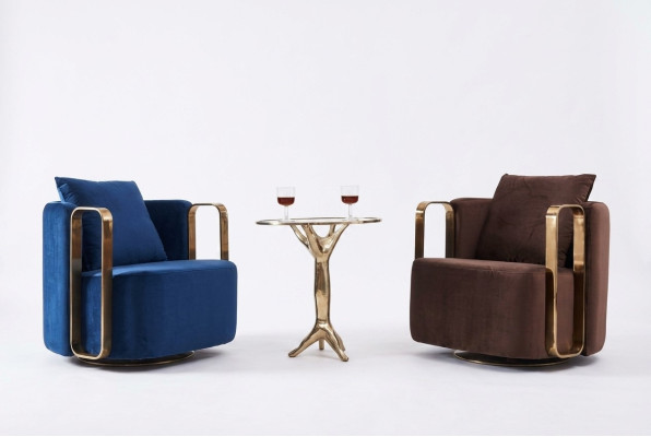 Fauteuil rond en acier inoxydable canapé fauteuil rond mobilier de design pour la salle d'attente