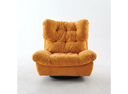 Fauteuil design pivotant 1 place Jaune Rembourré Coussins d'oreilles Lot de 1