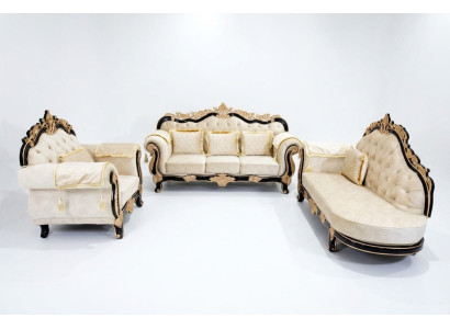 Canapé Chesterfield classique Ensemble de canapés de style baroque, 3 pièces
