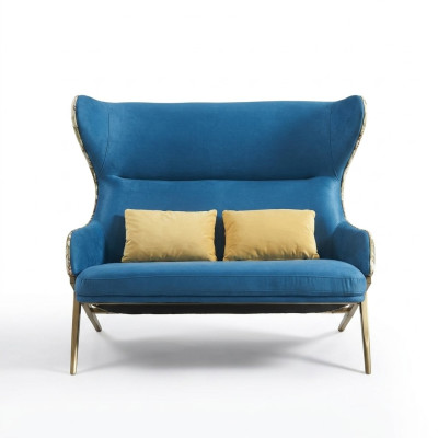 Classique r 1,5 places de luxe Bleu meubles de salon canapé