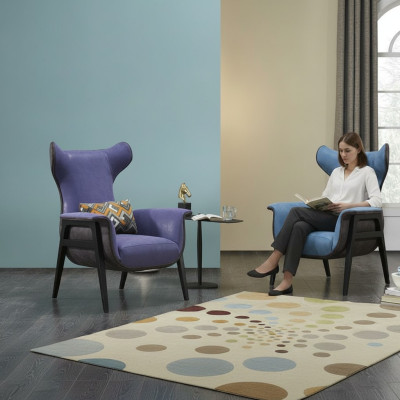 Fauteuil une place de luxe bleu pour salon fauteuil rembourré moderne design