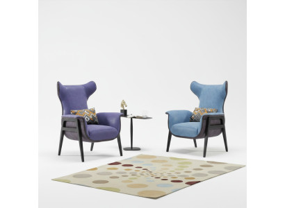 Fauteuil une place de luxe bleu pour salon fauteuil rembourré moderne design