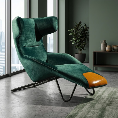 Fauteuil vert luxueux 1 place, salon, assise rembourrée, ameublement, fauteuil rembourré.