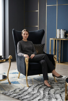 Fauteuil de luxe Canapé Rembourrage Meuble Canapé une place Canapé Fauteuil à oreilles
