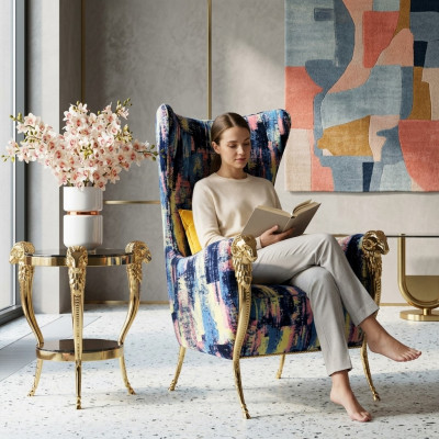 Fauteuil individuel Fauteuil ailé Canapés Meubles Téléviseur Meubles de design Ameublement