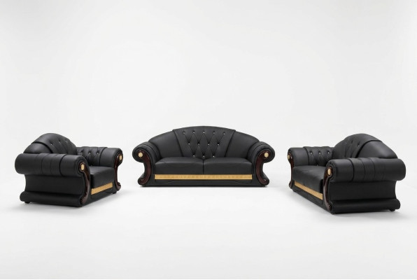 Chesterfield canapé ensemble de canapé 3+2+1 canapés cuir tissus habillement meubles classique