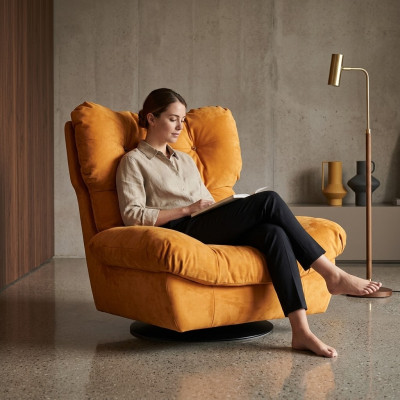 Fauteuil pivotant pour TV Fauteuil pivotant pour une seule personne Canapé relax Meuble en tissu textile
