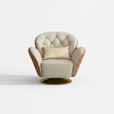 Fauteuil pivotant Chesterfield Fauteuil inclinable Fauteuils Rembourrage Mobilier Fauteuil 1 place