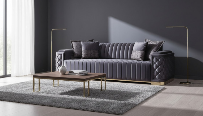 Canapé de luxe xxl canapé grand canapé 246cm velours design meubles canapés tissu
