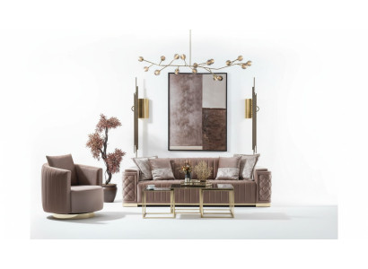 Canapé de luxe 3+1 Meubles Canapé Canapés Ensemble de canapés Chesterfield 2 pièces.