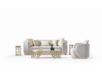 Canapé de luxe 3+1 Meubles Canapé Chesterfield Ensemble de canapés 2 pièces.