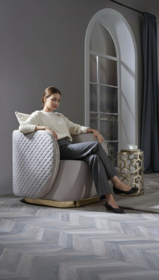 Mobilier de club Chaise de chambre d'hôtel Fauteuil inclinable Ameublement Pratique Chaise ronde