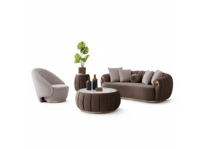Table basse ronde Table rembourrée avec plateau de table rond Tables basses Tables Meubles