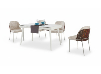 Ensemble de salle à manger moderne Mobilier Ensemble de salle à manger Ensemble chaise Table à manger Rembourrage 5 pièces.