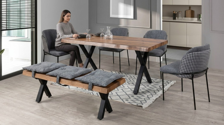Table à manger 4 chaises Tabouret Siège Banquette Ensemble original Ensemble à manger Salle à manger
