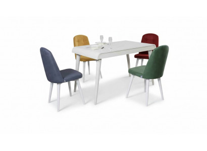 Salle à manger Ensemble de salle à manger Ensemble de meubles Siège Table à manger Rembourrage Ensemble de sièges 5 pièces.