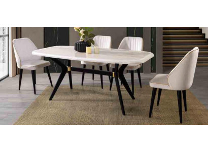 Salle à manger Ensemble Suite Siège Tapisserie d'ameublement Mobilier De salle à manger Table à manger 5pcs.