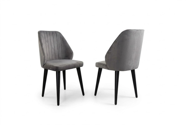 Chaise de salle à manger grise De luxe Fauteuil Single Seater Textile Meubles Modèle de concepteur nouveau