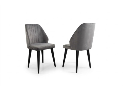 Chaise de salle à manger grise De luxe Fauteuil Single Seater Textile Meubles Modèle de concepteur nouveau