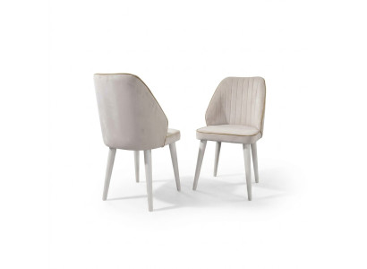 Chaise rembourrée blanche Mobilier de salle à manger de luxe Chaise simple élégante de salle à manger