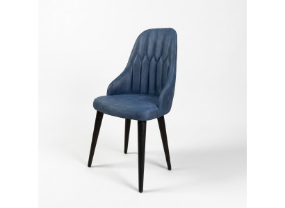 Tabouret de salle à manger original de couleur bleue avec un dossier moelleux pour votre salle à manger
