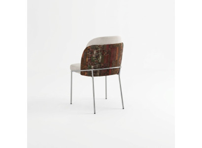 Chaise de salle à manger originale avec couleur blanche sur des jambes en acier inoxydable pour votre salle à manger.